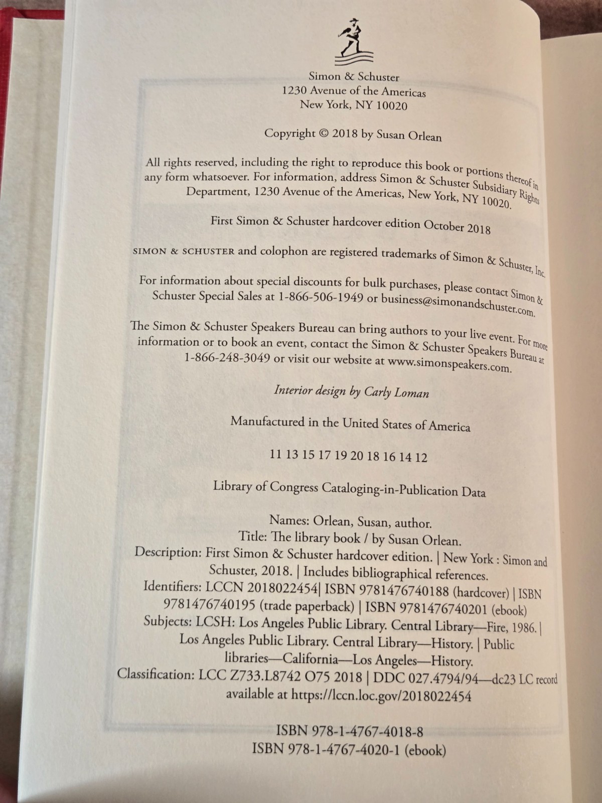 The Library Book – Hardcover By Orlean, Susan – VERY GOOD
