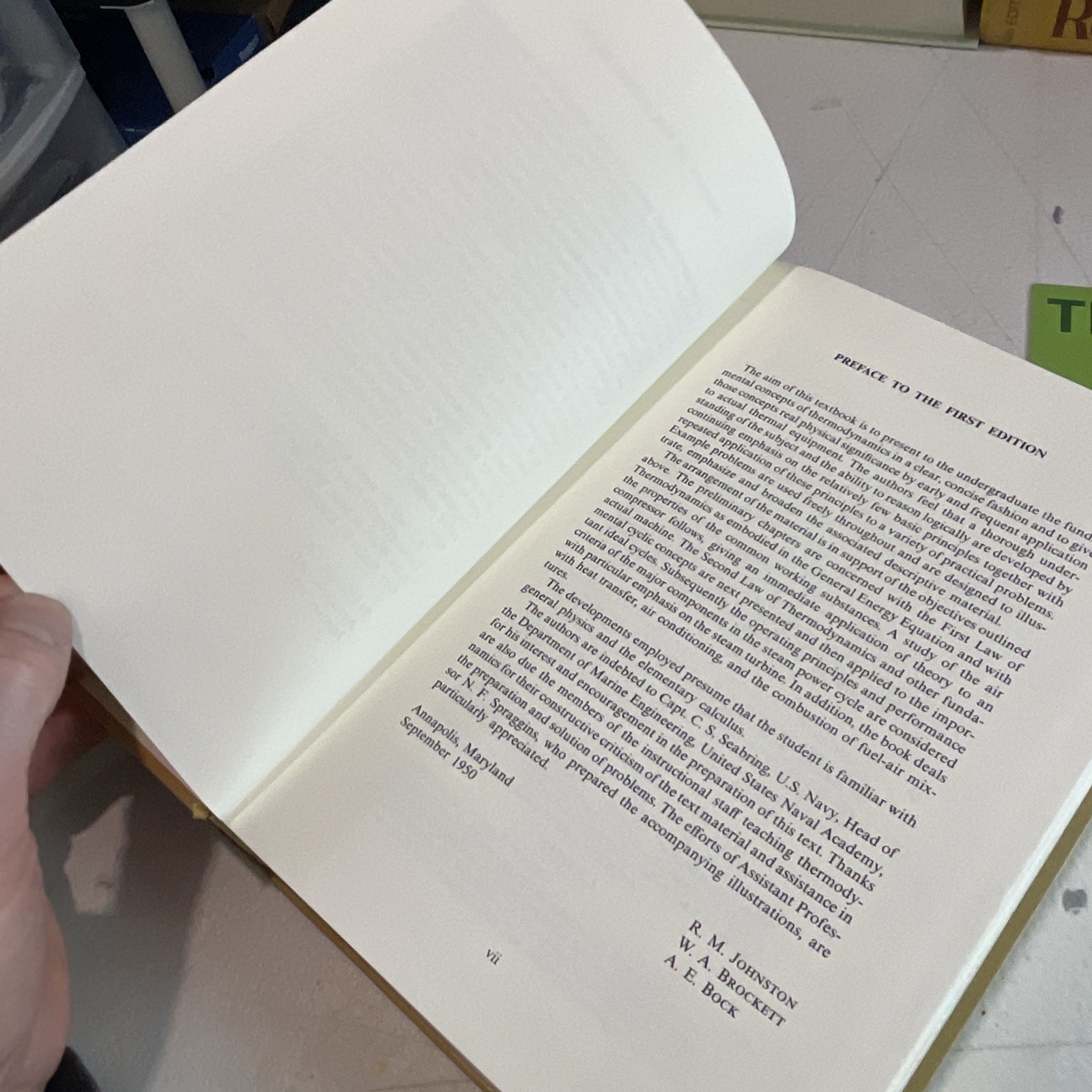 1978 Fourth Edition Elements Of Applied Thermodynamics Textbook Johnston Bock