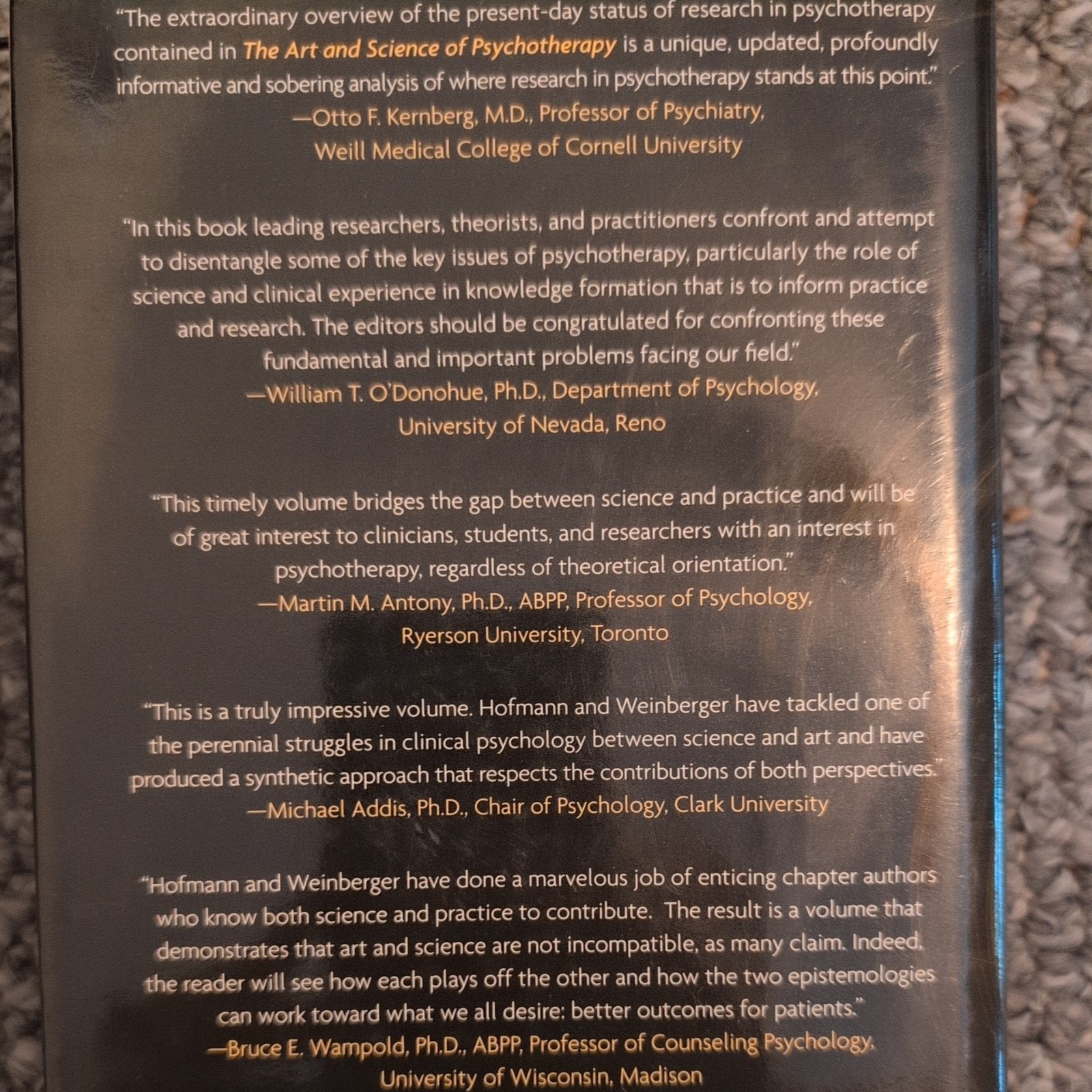 Art and Science of Psychotherapy by Joel Weinberger (2006, Hardcover)