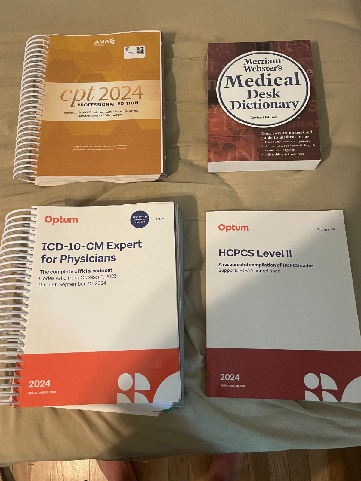 Medical Coding Books Bundle 2024 CPT ICD-10-CM HCPCS Level II Optum AMA