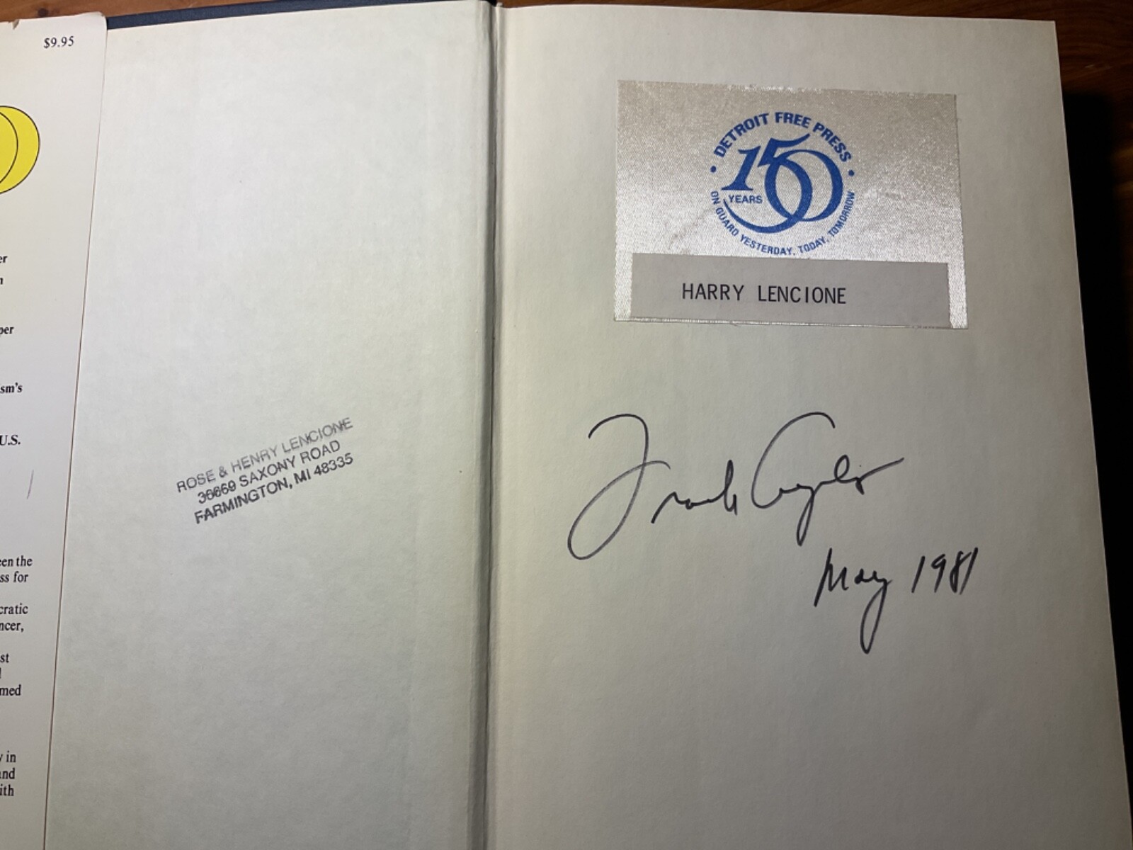 On Guard A History of the Detroit Free Press by Frank Angelo 1981 SIGNED (B3R1)