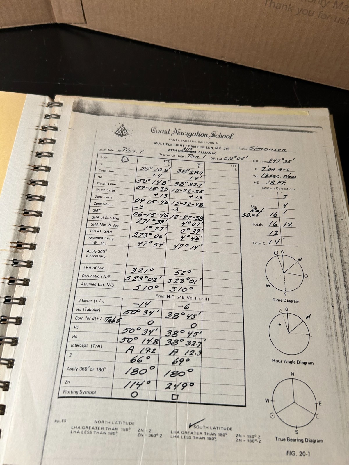 Vintage Sight Reduction Tables for Air Navigation 1950s Volume 1, 2 Pub 249
