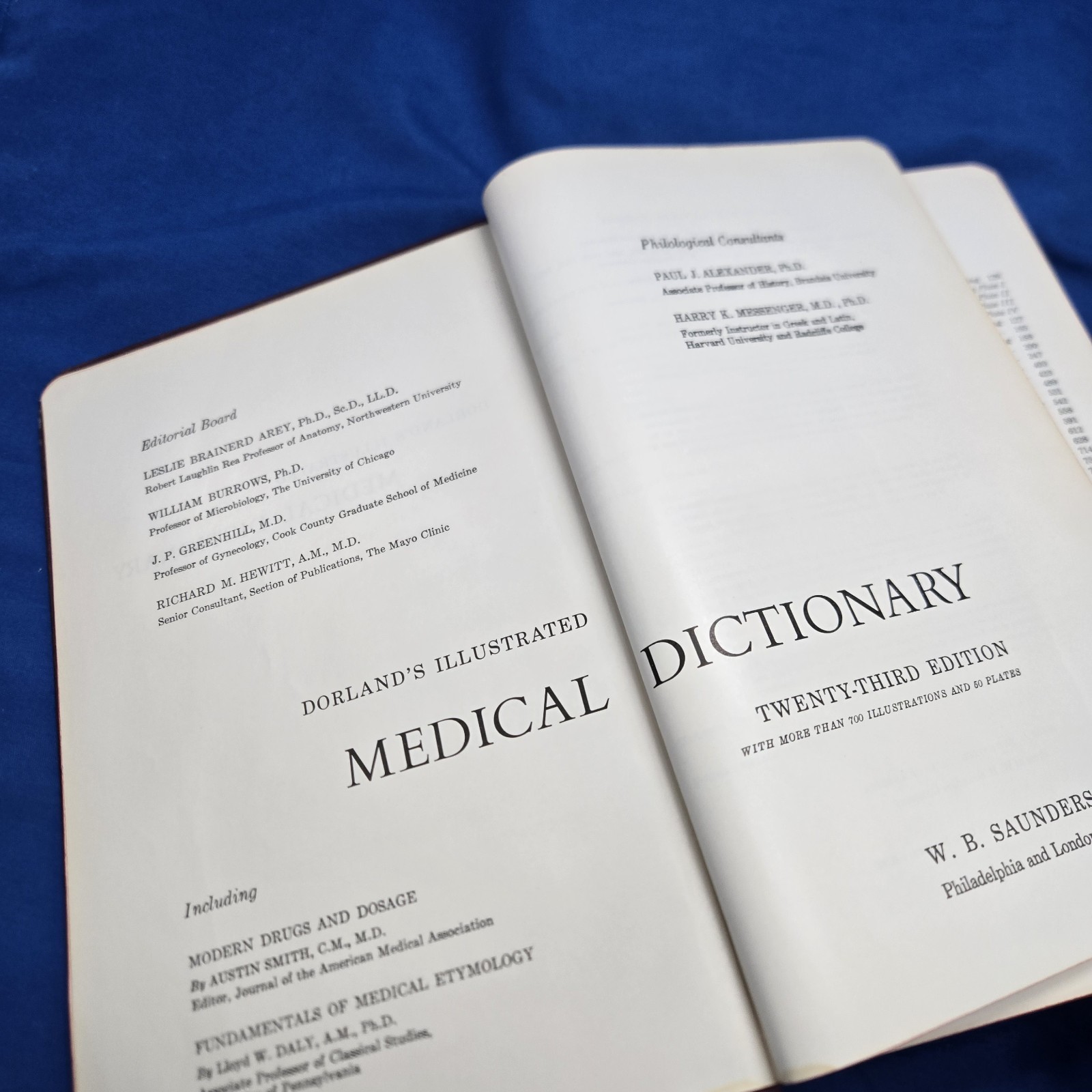 Vintage Dorlands Illustrated Medical Dictionary 23rd Edition 1964 Hardcover