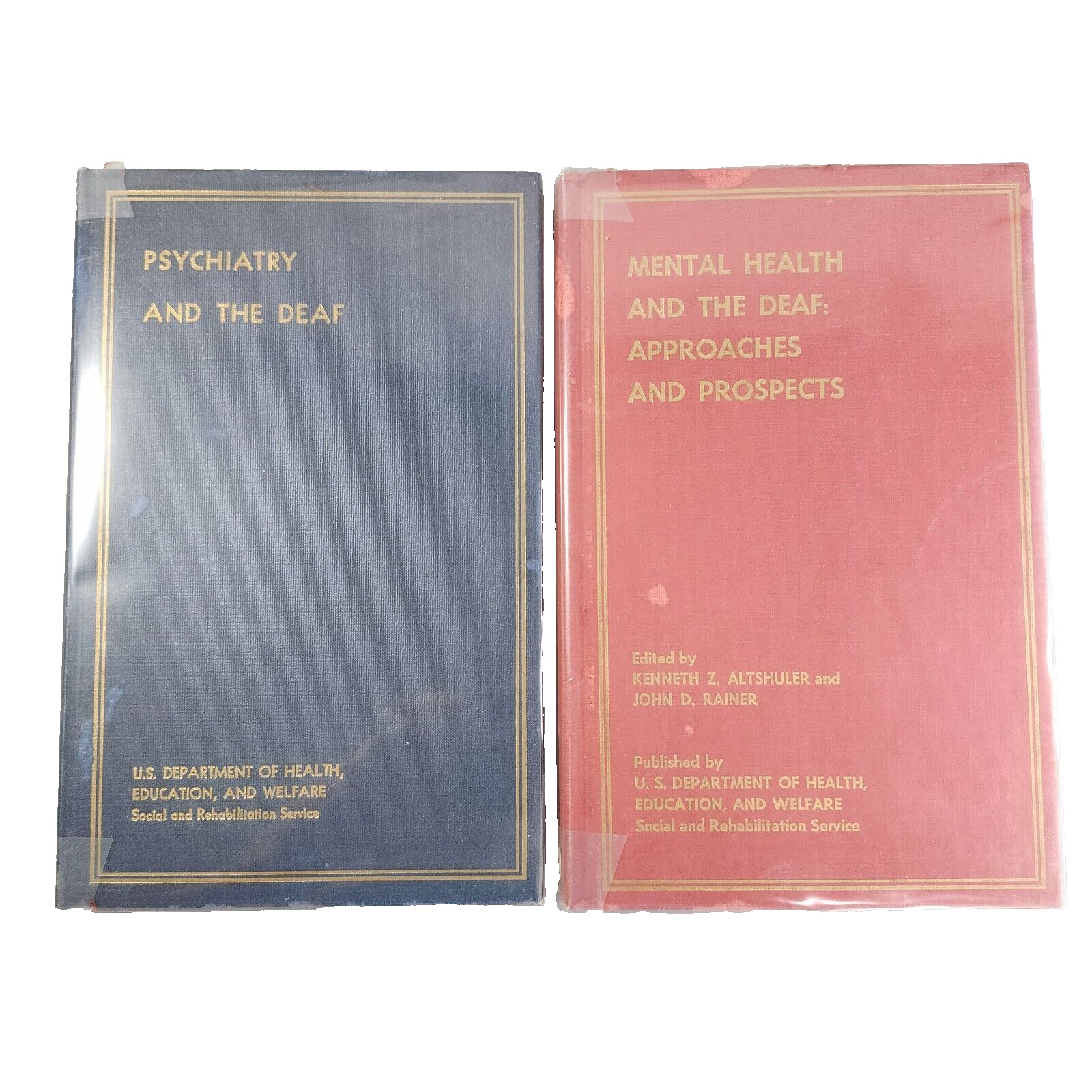 Mental Health The Deaf US Dept Health Psychiatry Social Rehab Book 1967 Lot of 2