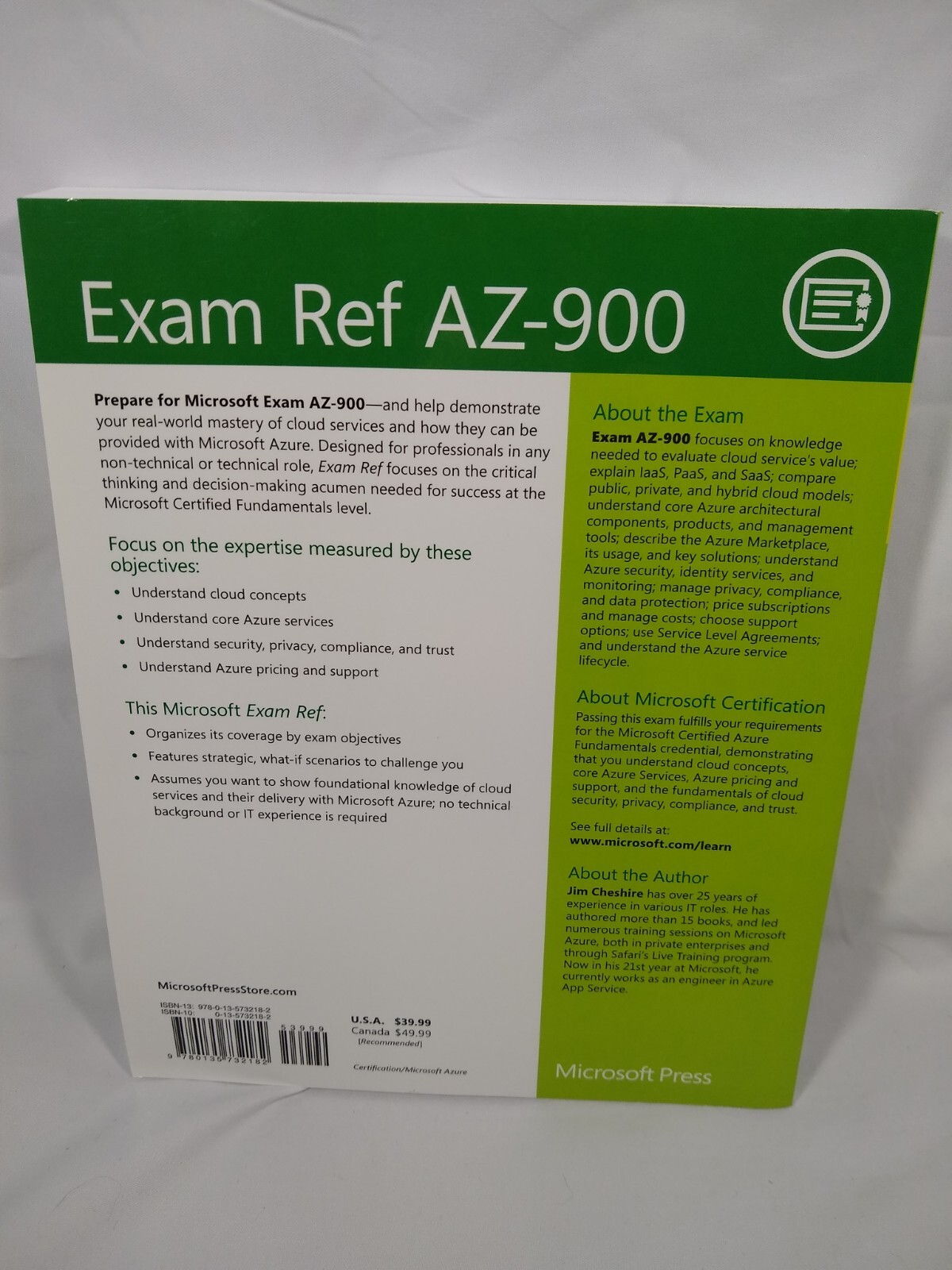 Exam Ref Ser.: Exam Ref AZ-900 Microsoft Azure Fundamentals by Jim Cheshire