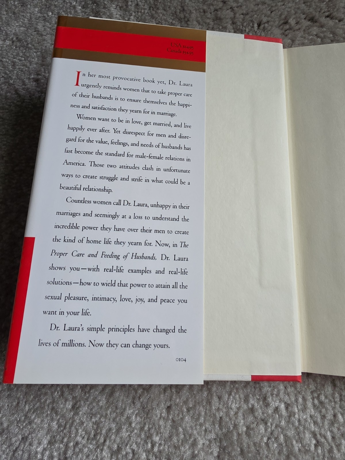 The Proper Care & Feeding Of Husbands By Dr Laura Schlessinger : First Edition