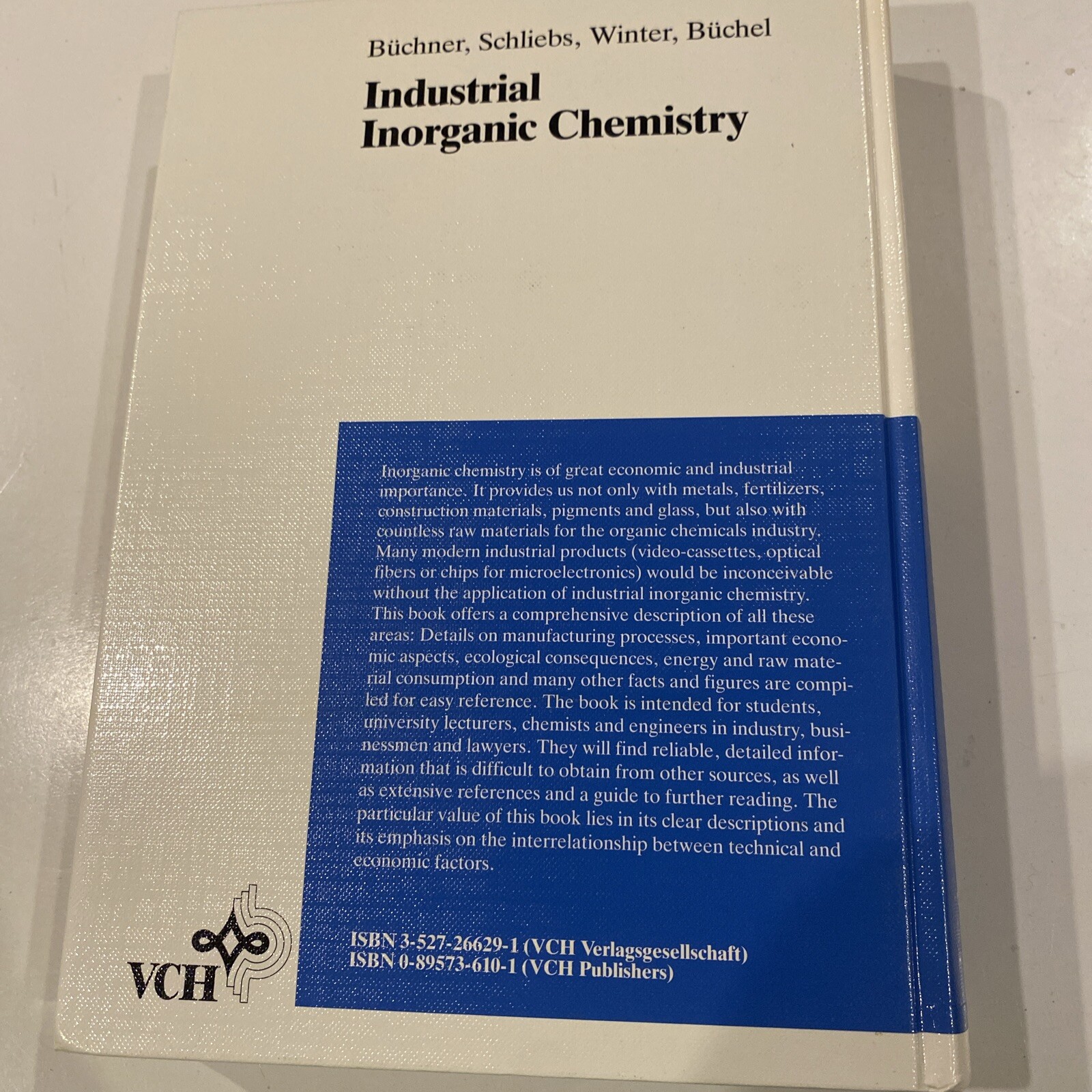 Industrial Inorganic Chemistry by Buchner, Winter, Buchel 1st ed
