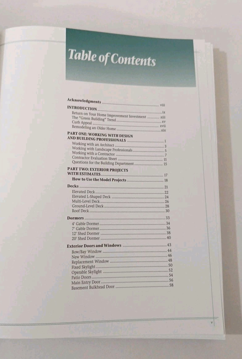 Exterior Home Improvement Costs RSMeans 2004 9th Ed -Guide: Historical Reference