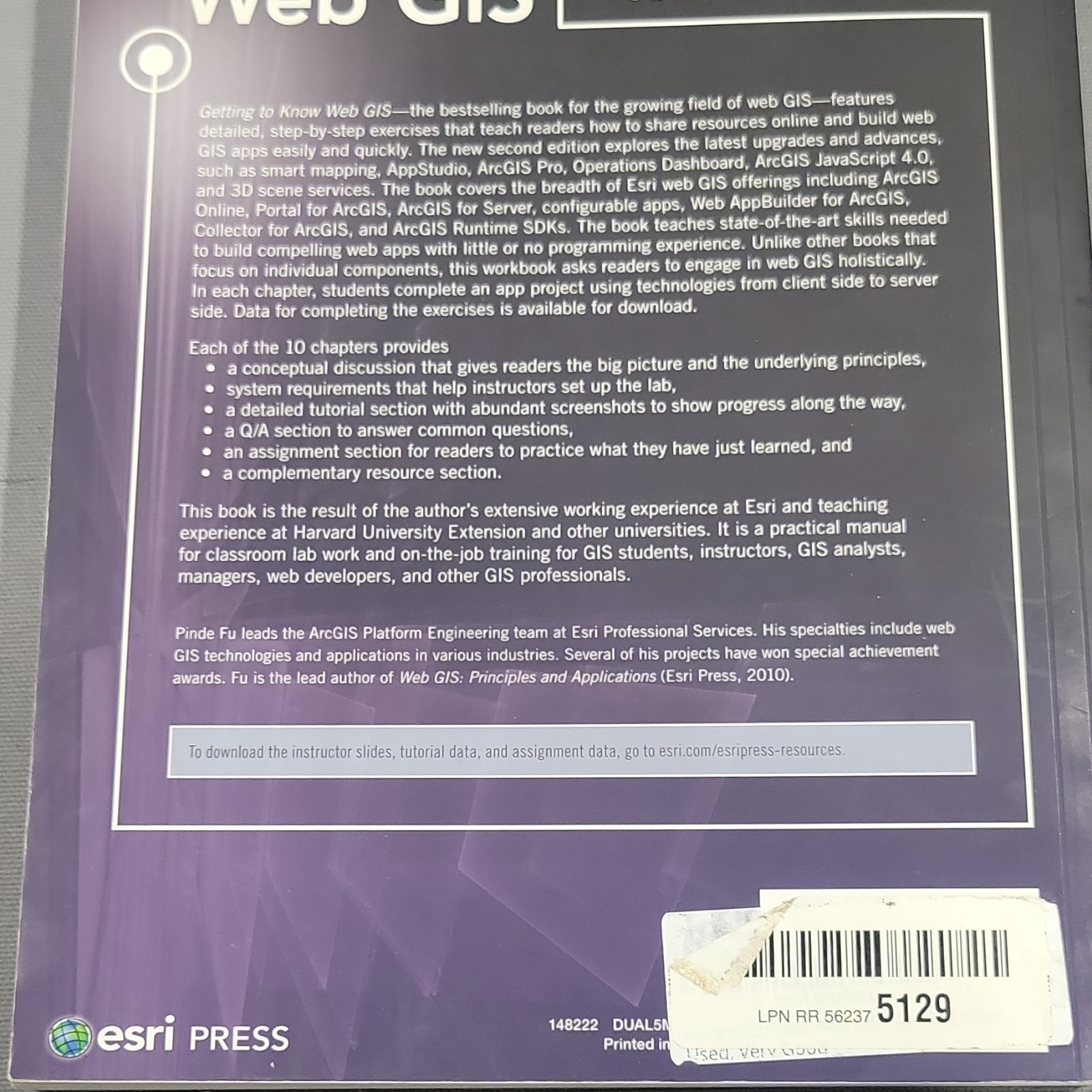 Esri Press Getting to Know Web GIS Second Edition Pinde Fu Paperback 2016