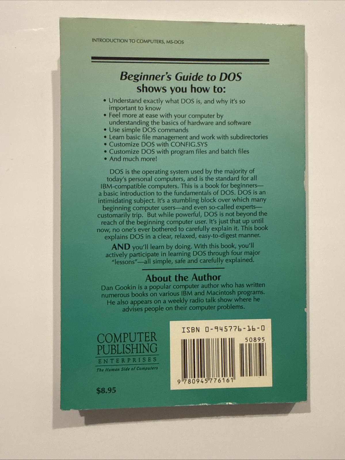 Beginners Guide to DOS By Dan Gookin