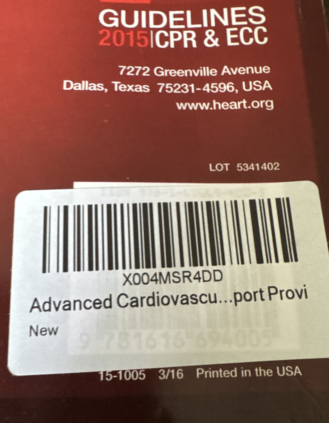 Advanced Cardiovascular Life Support Provider Manual Paperback