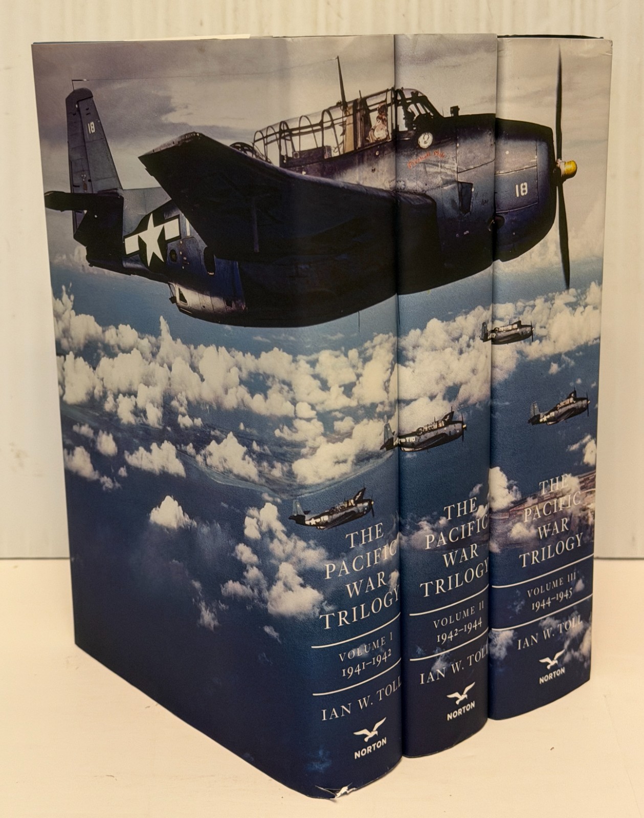 Ian W. Toll Pacific War Trilogy Complete 3 Hardcover Set. Signed, Like New