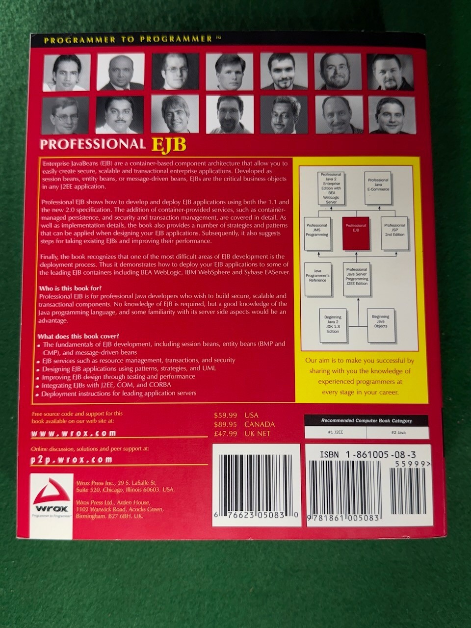Wrox Programmer to Programmer Lot of 5 — Java, EJB, PHP, J2EE — Vintage Programm