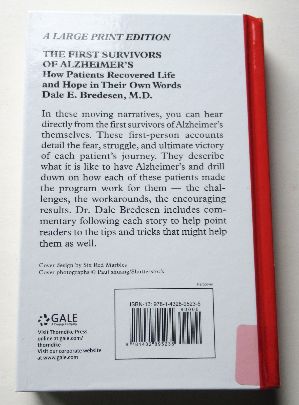 The First Survivors of Alzheimer’s by Dale Bredesen Large Print Ed 2022 HC Good