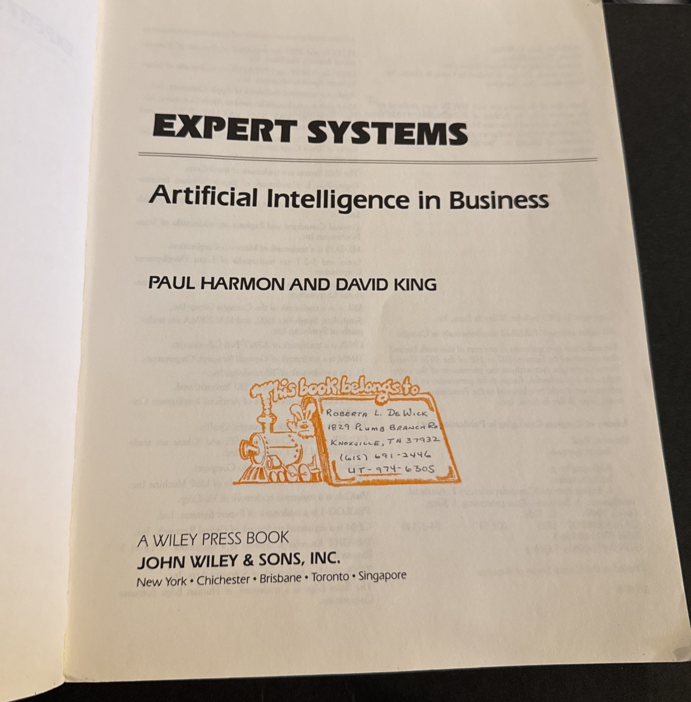 Expert Systems: Artificial Intelligence in Business Paperback Book
