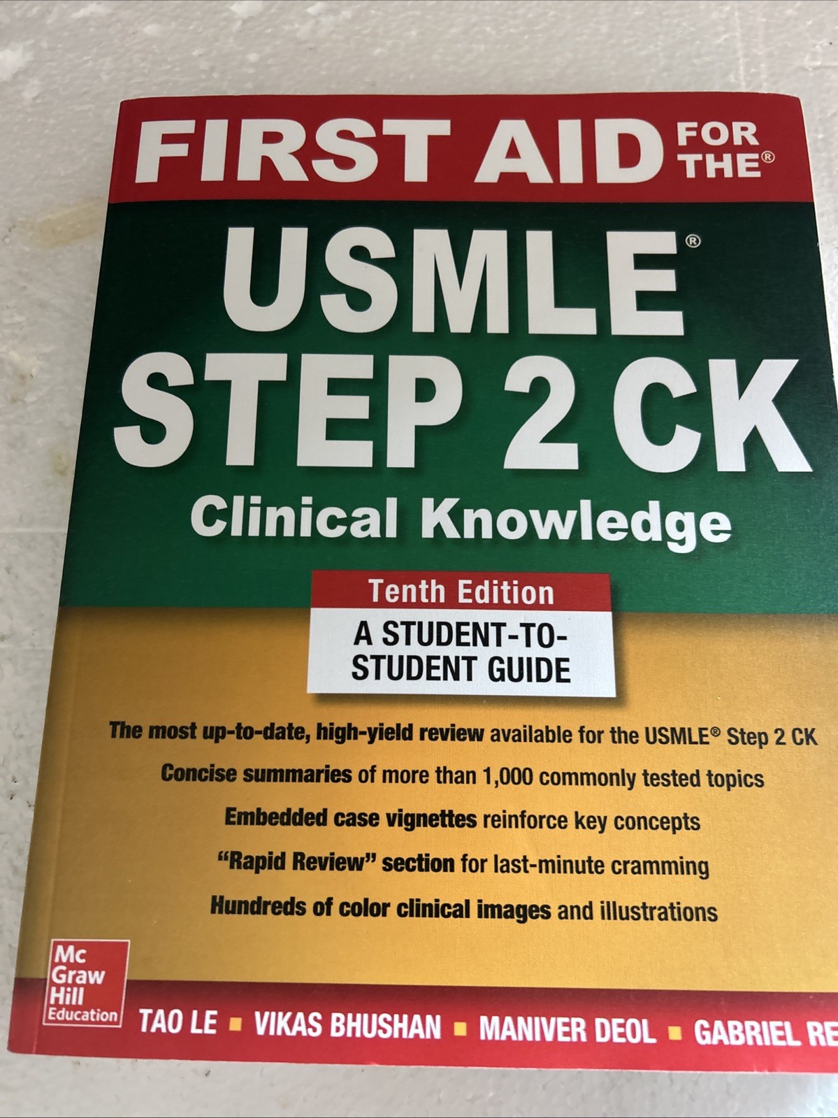 First Aid for the USMLE Step 2 CK, Tenth Edition – Le, Tao – Paperback