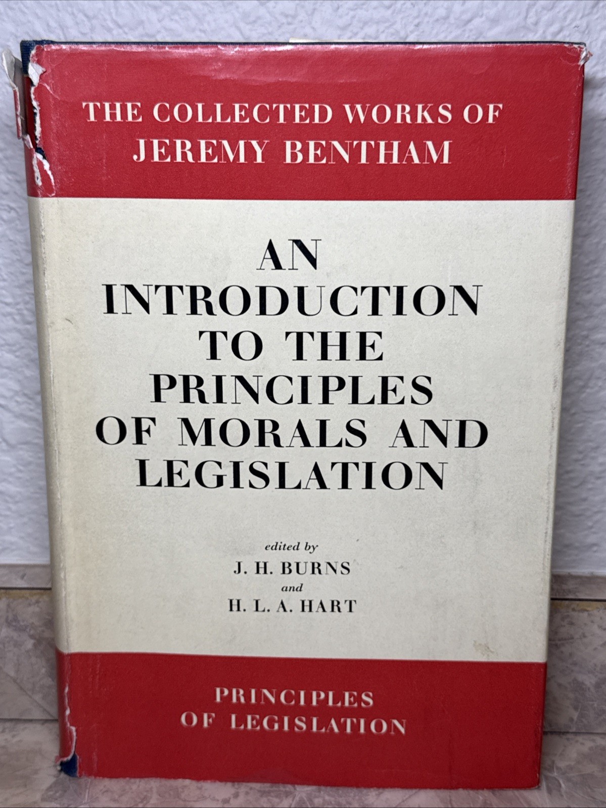 Jeremy Bentham 1970 An Intro to the Principles of Morals & Legislation HC DJ