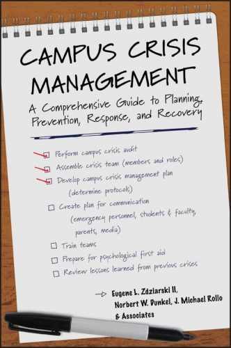 Campus Crisis Management: A – Hardcover, by Zdziarski Eugene L. – Very Good