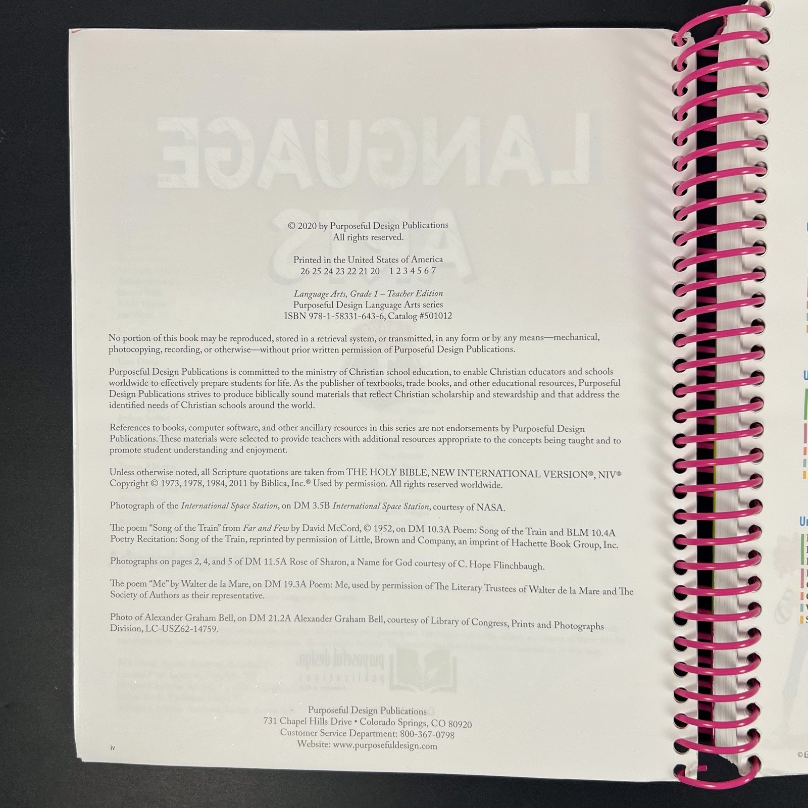 Purposeful Design Language Arts Grade 1 Teacher Edition Book 2020 Spiral-Bound