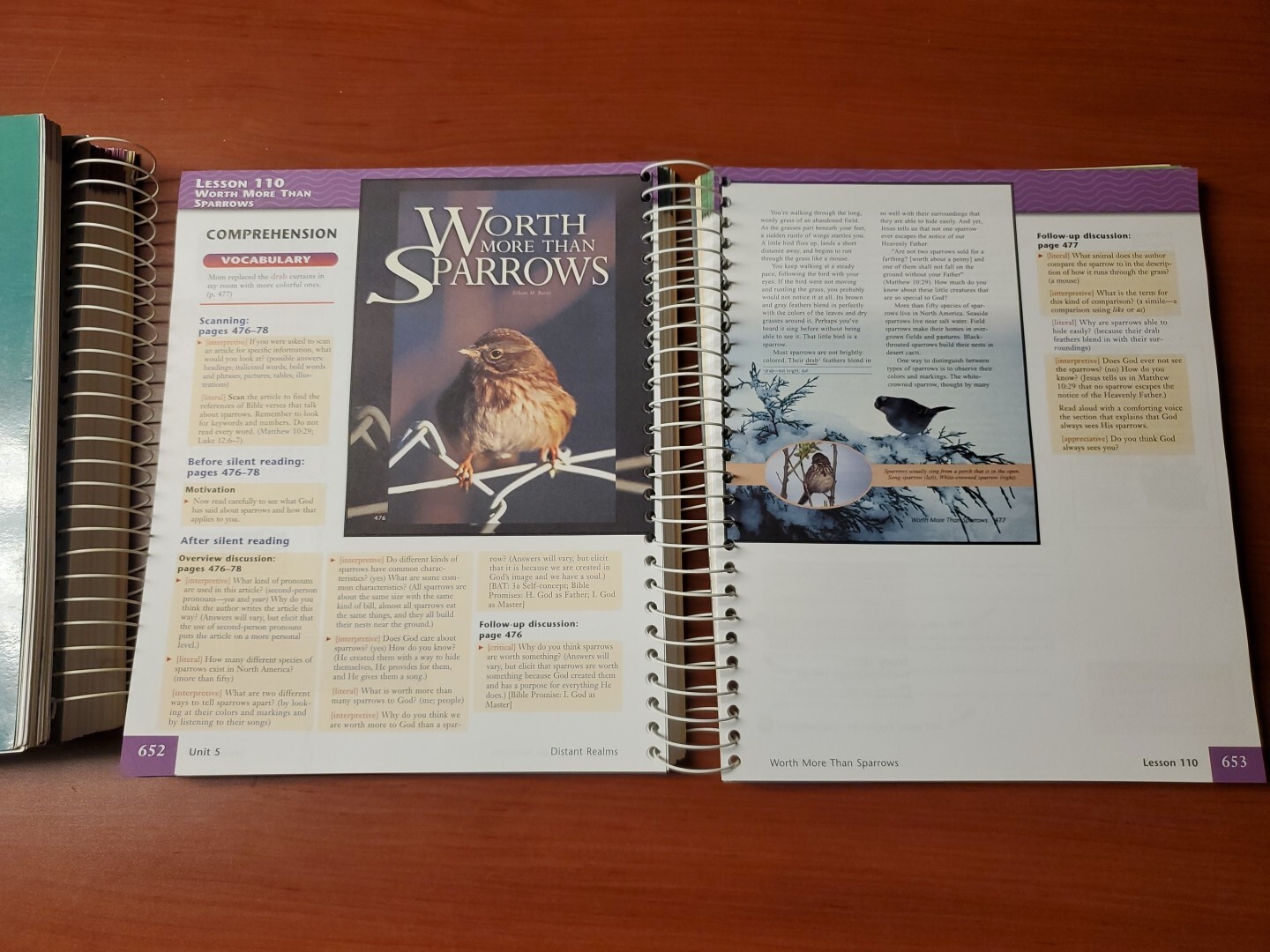 BJU Reading 6: As Full As The World-Worktext Answer Key & Teacher Ed. 1 And 2