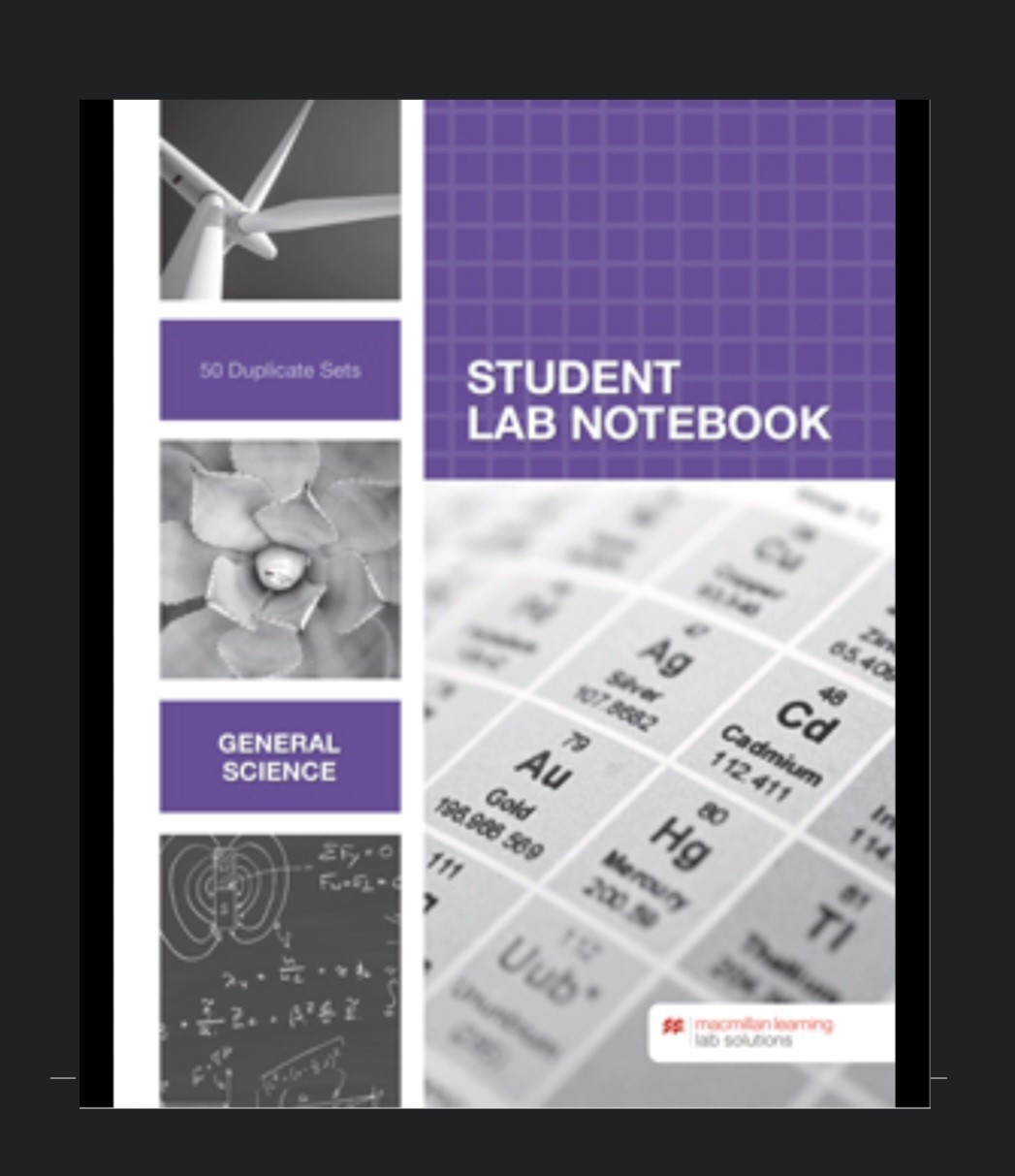 General Science Student Lab Notebook MacMillan Learning Lab 50 Duplicate Sets