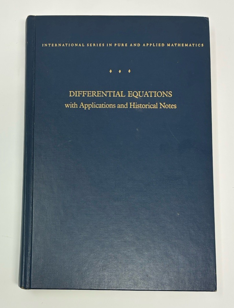 Differential Equations w/ Applications & Historical Notes Simmons 1972 HC Math