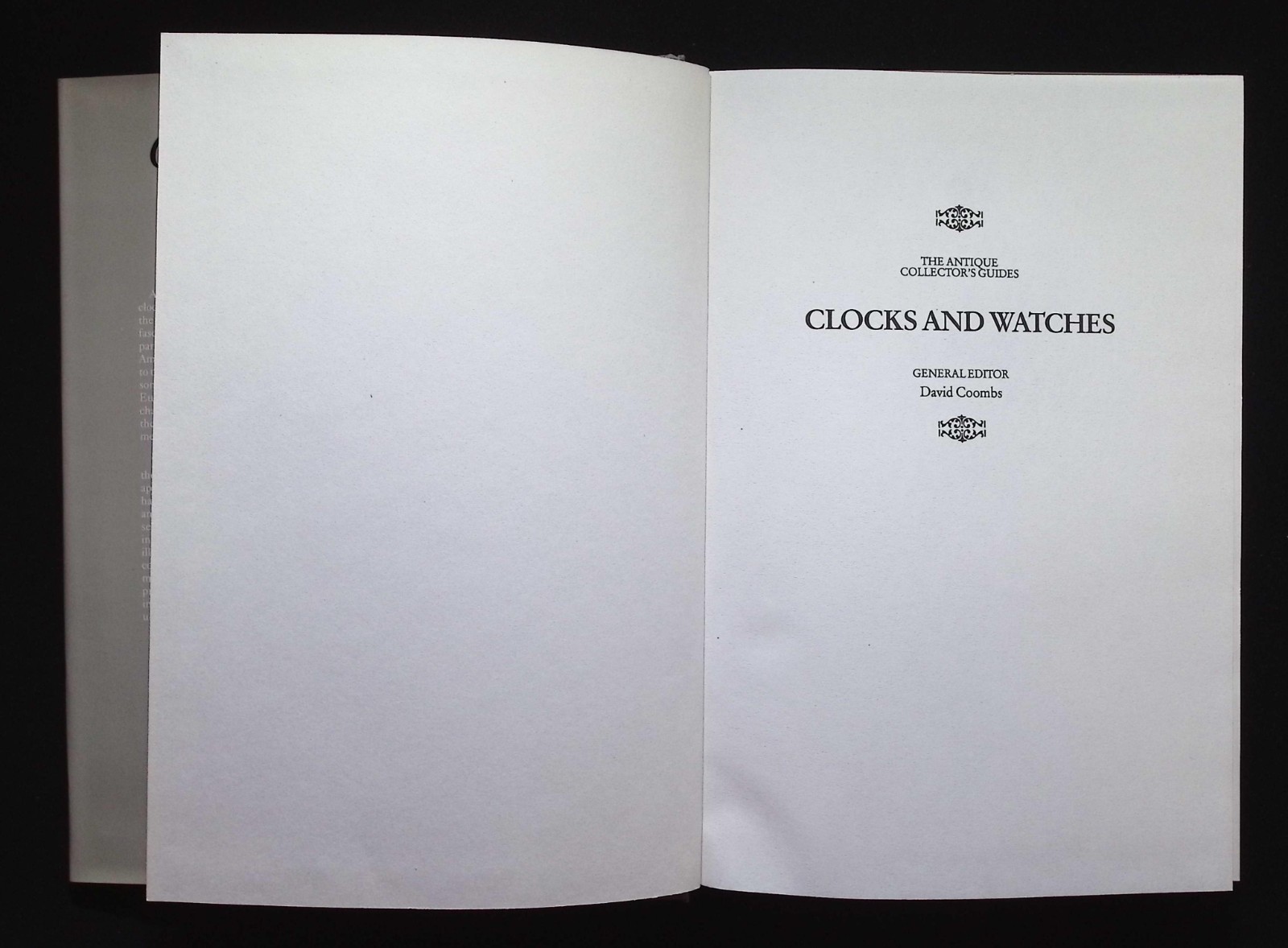 The Antique Collector’s Guides : Clocks & Watches by Alan Smith, 1989 Ebury HB