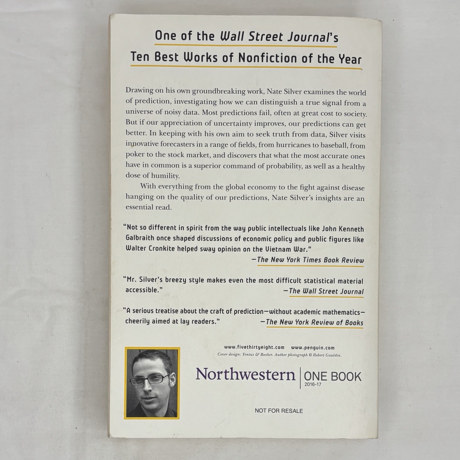 SIGNED: The Signal and the Noise, Nate Silver paperback Northwestern event