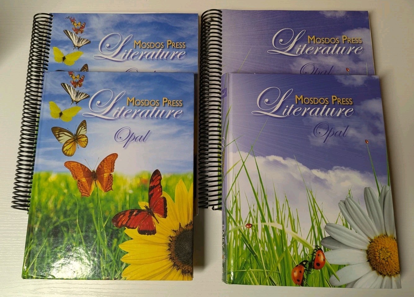 4 Lot Mosdos Press Literature Opal Student + Teacher Edition Sunflower Daisy Set