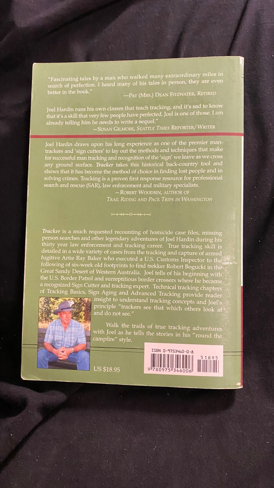 TRACKER… ADVENTURES, PROFESSIONAL MANTRACKER – Joel Hardin 2004 SIGNED 1st Ed