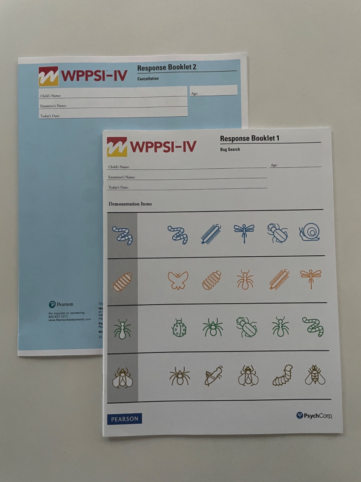 WPPSI-IV protocol and Response Booklets 1 & 2, new