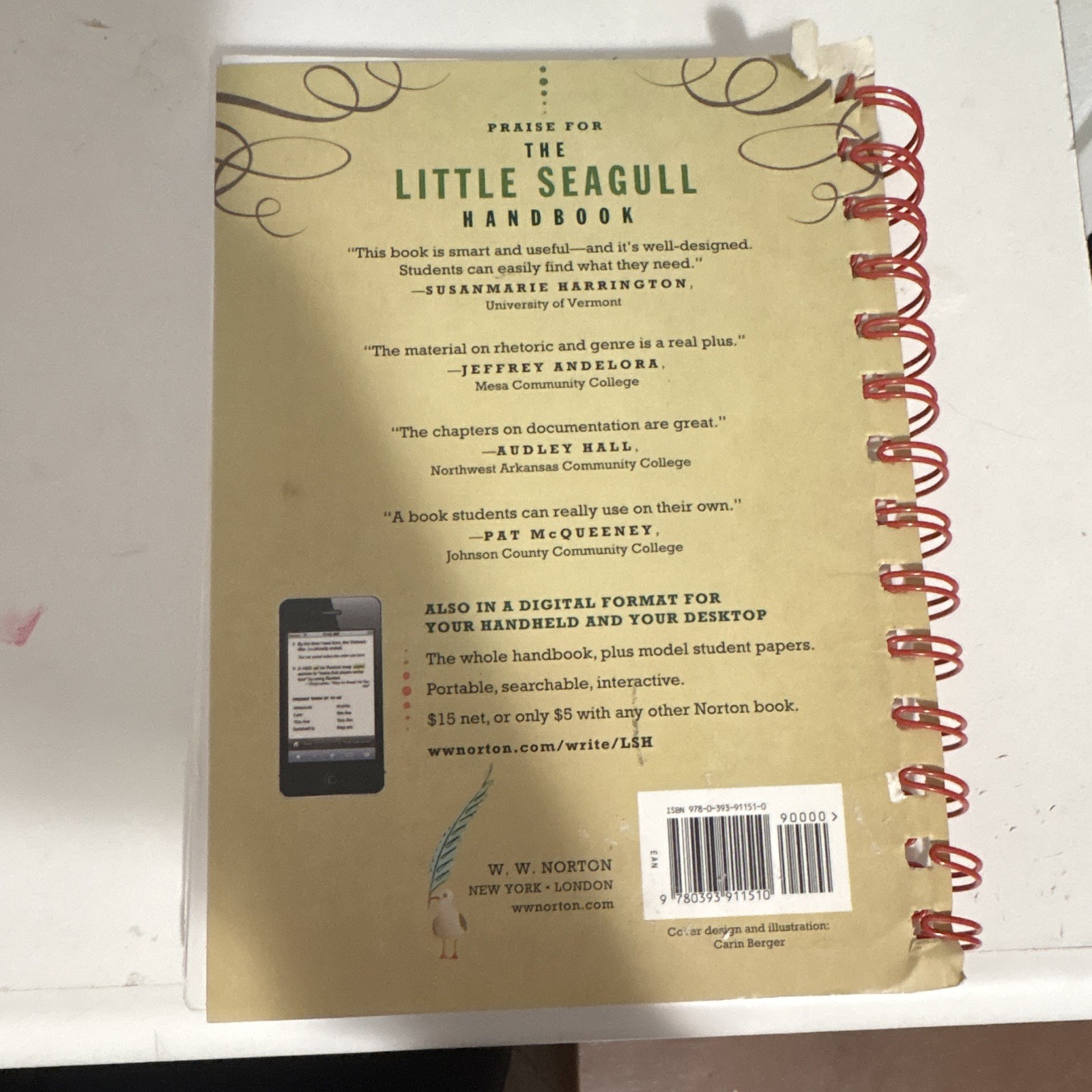 W. W. Norton The Little Seagull Handbook 1st Ed Spiral Bullock Weinberg 2011