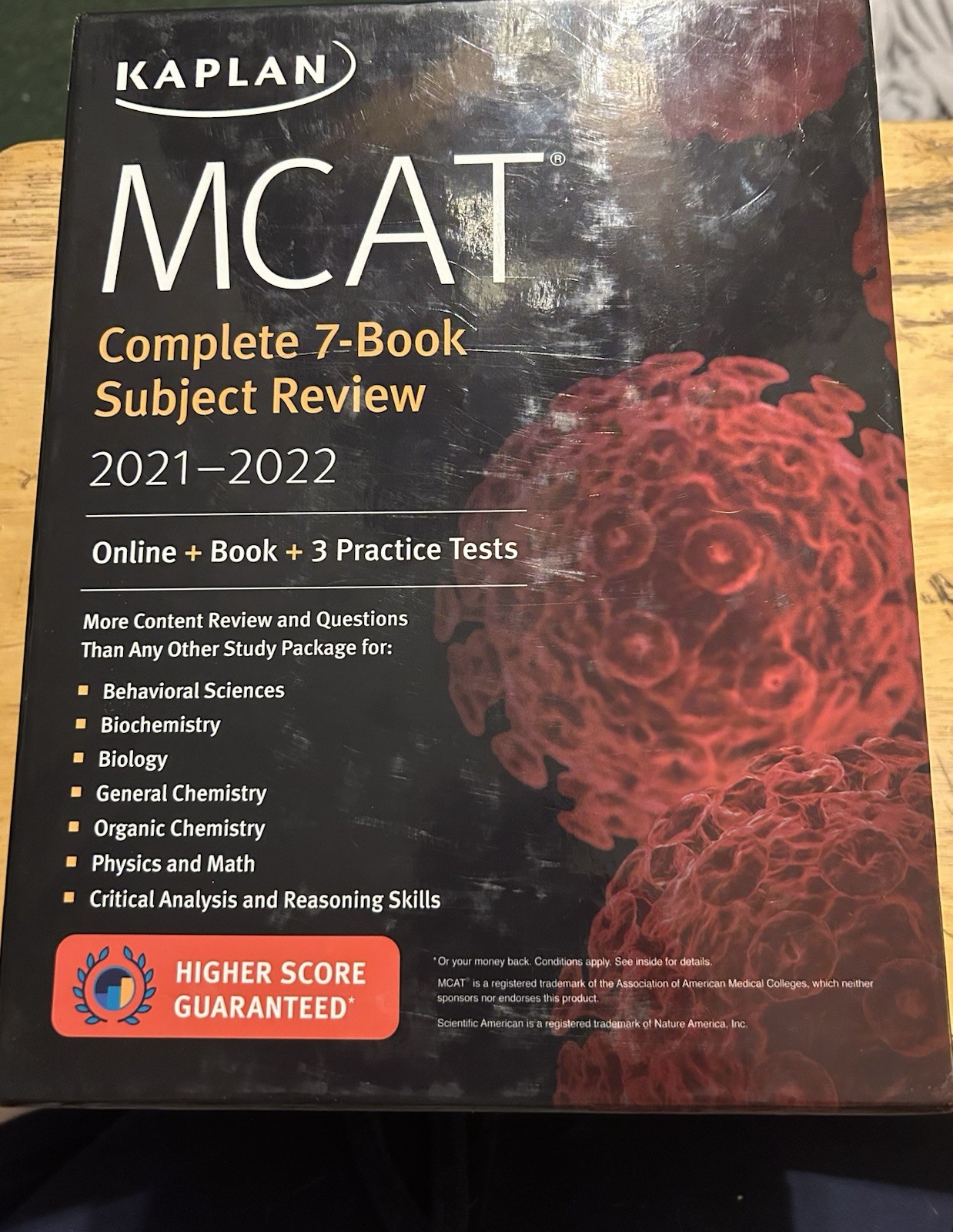 MCAT Complete 7-Book Subject Review 2021-2022 Used With Damaged Box.
