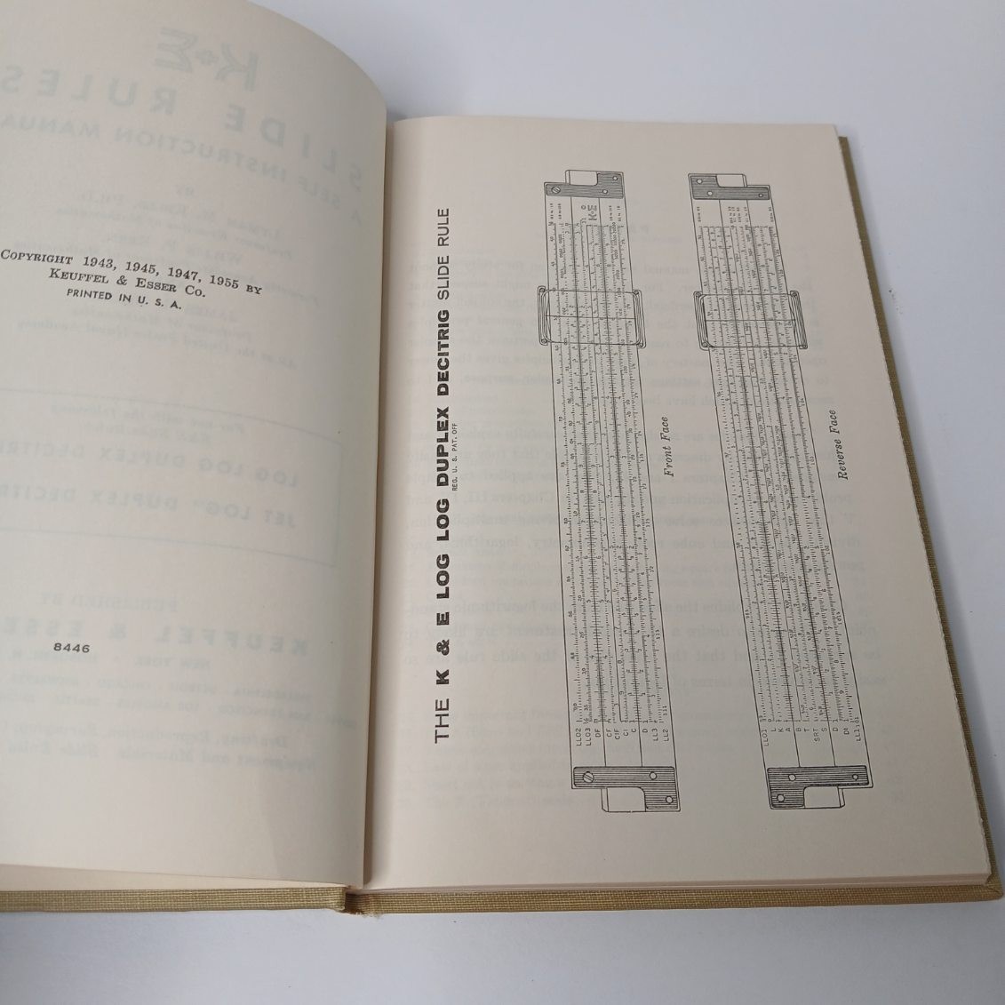 Keuffel + Esser K&E Slide Rules Jet-Log & Decitrig An Instruction Manual 1955 HB