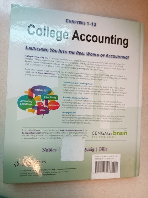 College Accounting: Chapters 1 – 12 VERY GOOD