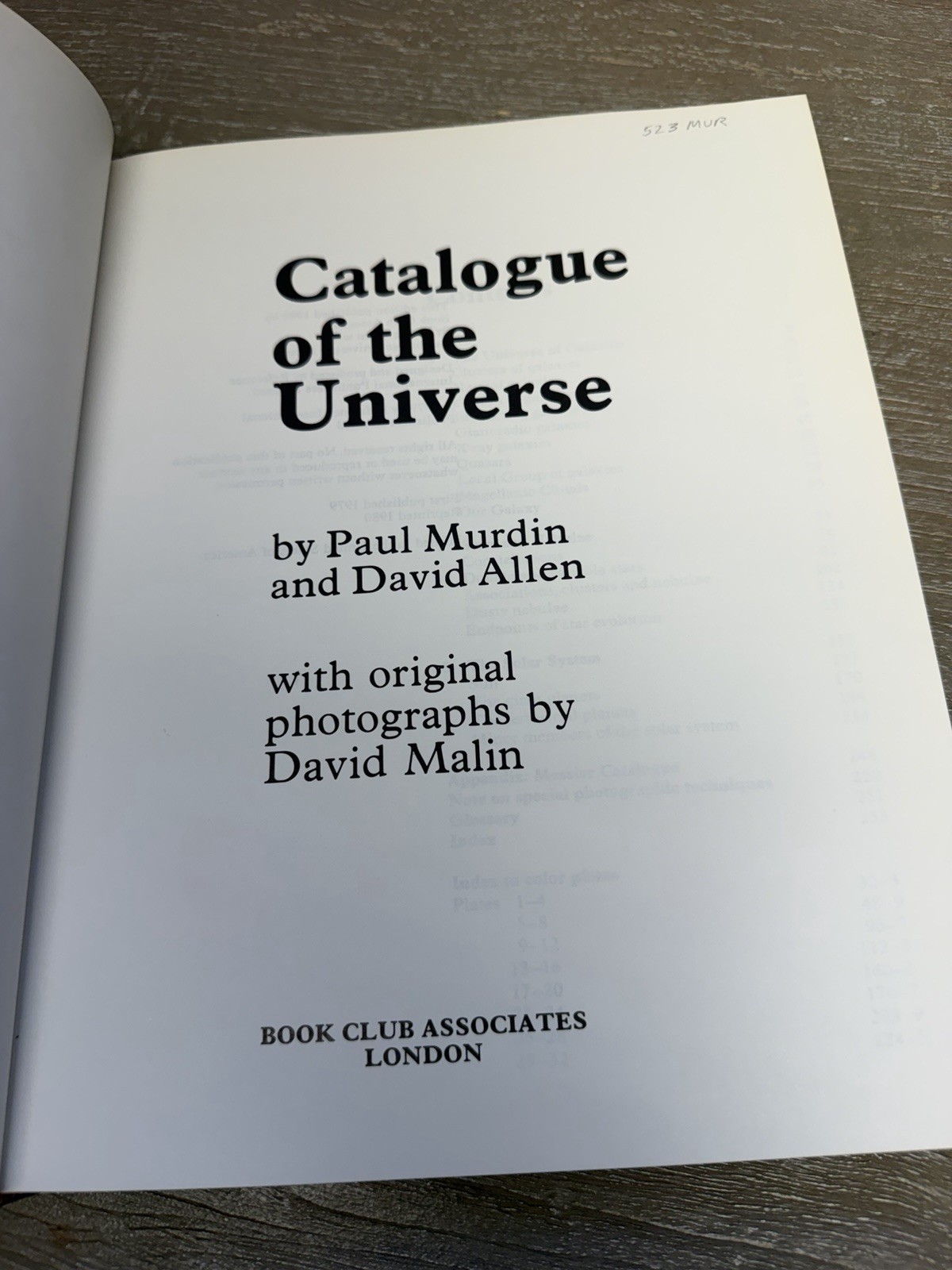Catalogue of the Universe Paul Murdin David Allen HC Astronomy Space Book Club