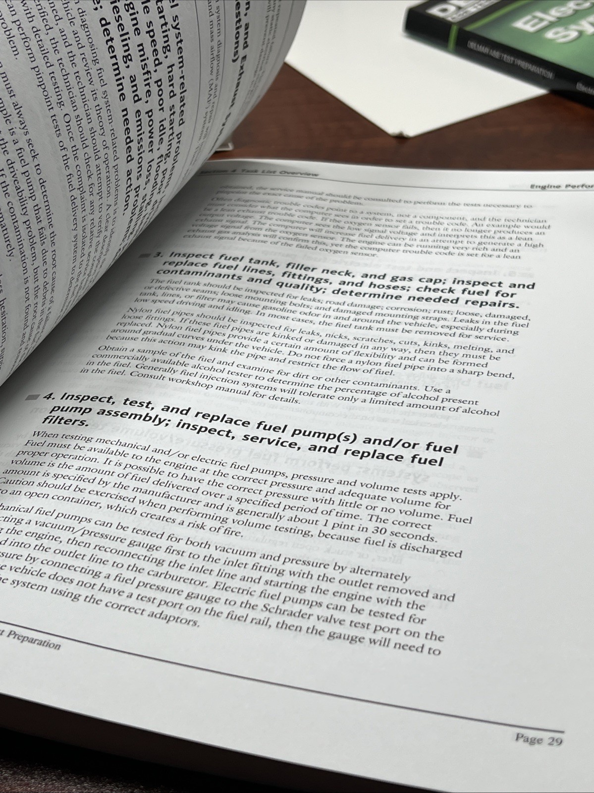 Clean Pages Delmar A8 ASE Automotive Engine Performance Test Prep Study Exam