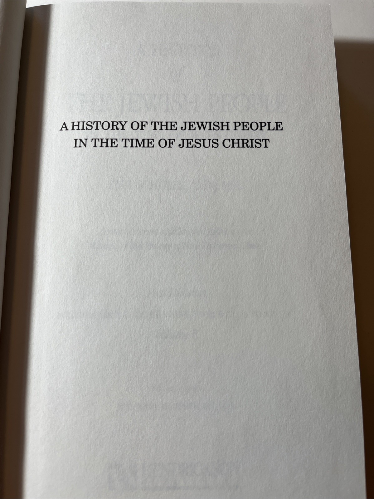 A History of the Jewish People in the Time of Jesus Christ Vol 2 Great Condition