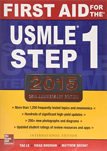 First Aid For The Usmle Step 1, 2015 by Tao Le & Vikas Bhushan NEW Paperback