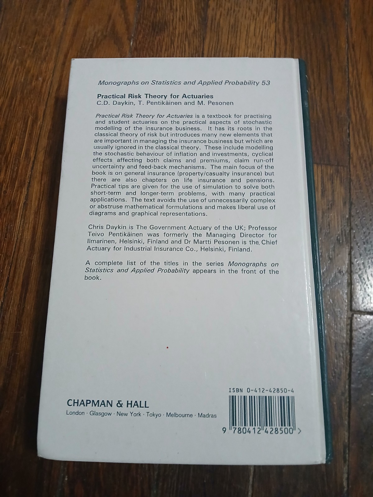 Chapman and Hall/Crc Monographs on Statistics and Applied Probability Ser.:…