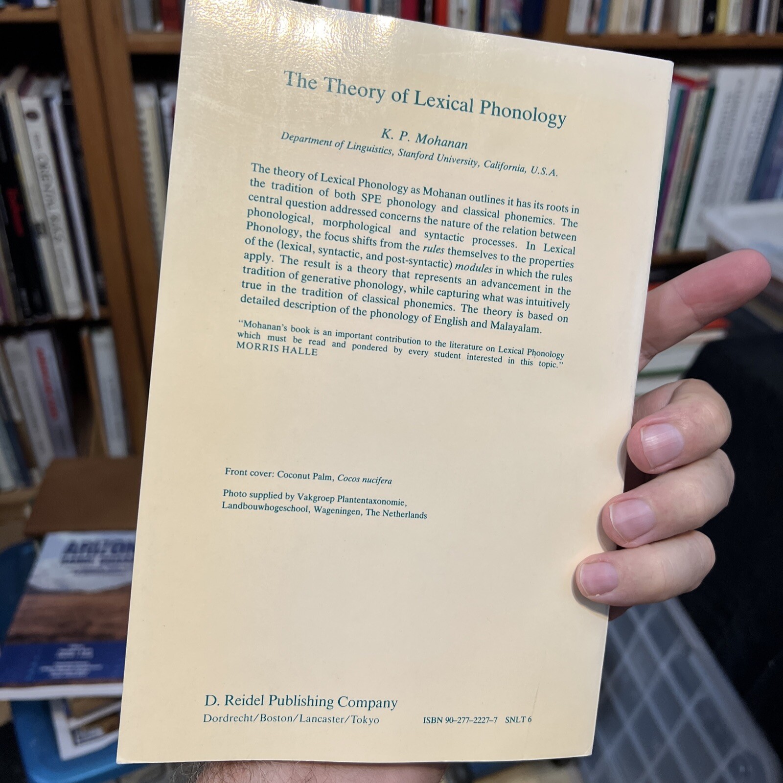 The Theory Of Lexical Phonology By K P Mohanan