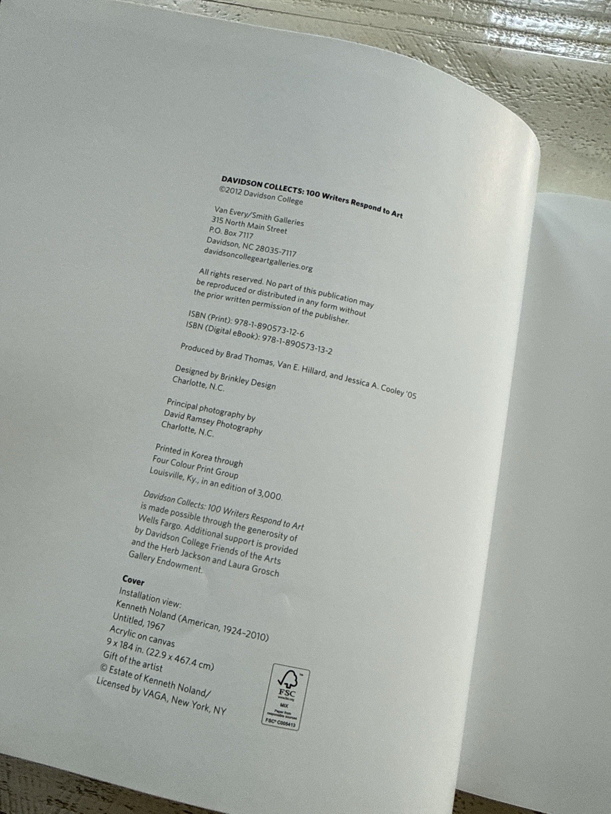 Davidson Collects 100 Writers Respond to Art 2012 HC Art Essays Book