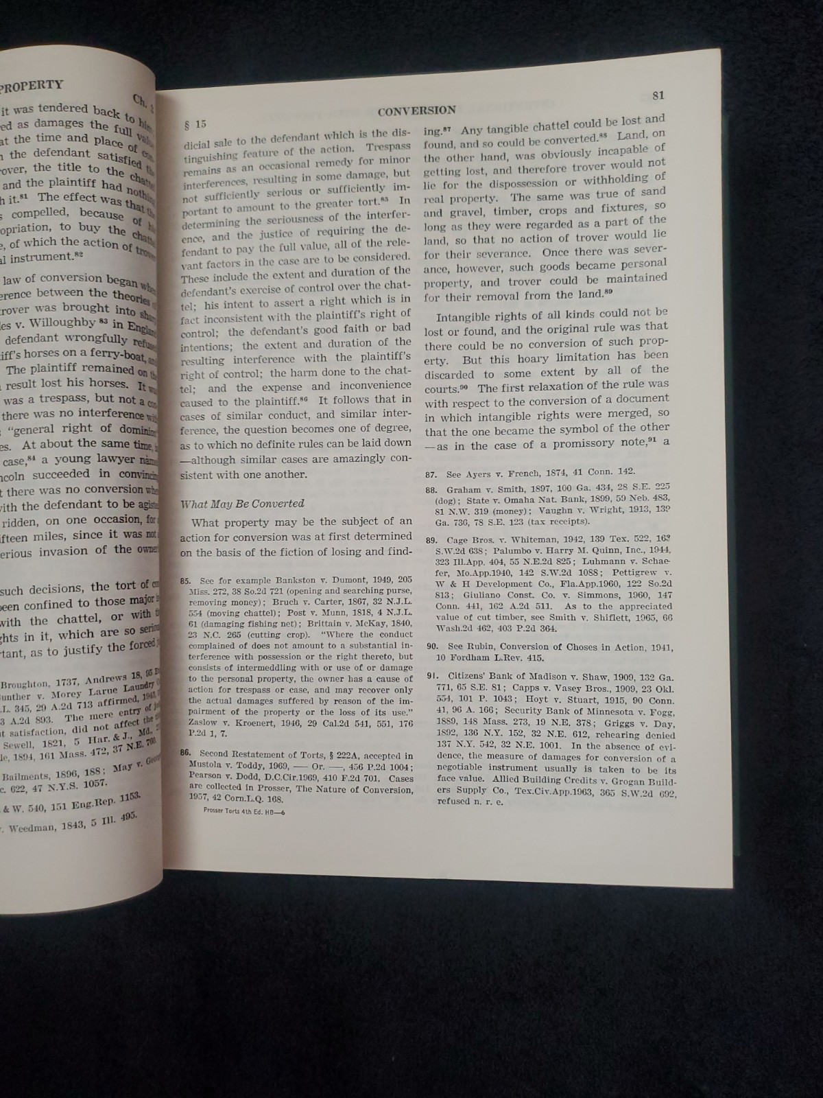 LAW OF TORTS by William L Prosser 1971 Hornbook Series 4th Printing Hardcover