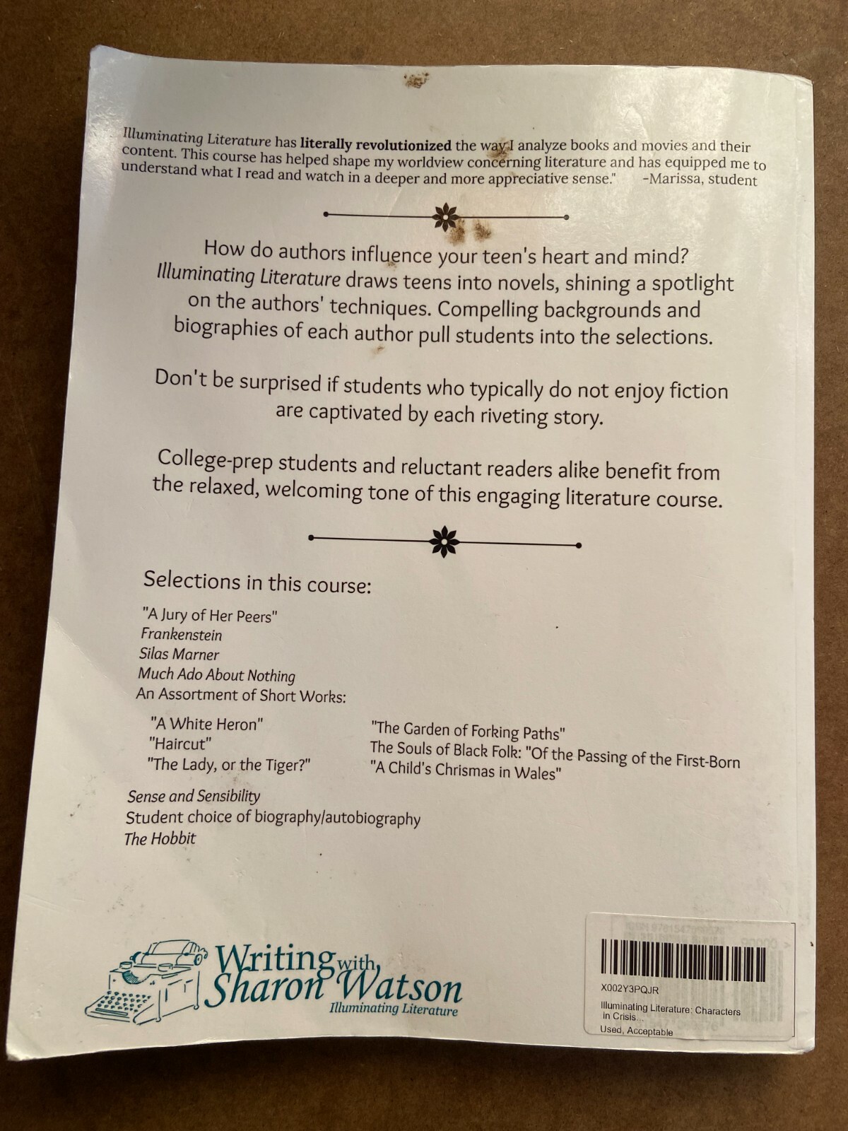 Illuminating Literature: Characters in Crisis by Sharon Watson