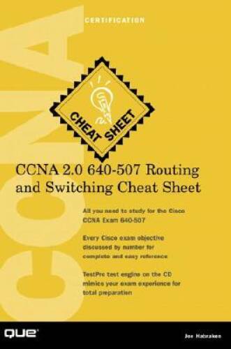 CCNA 20 640-507 Routing and Switching Cheat Sheet – Paperback – GOOD